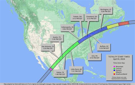 solar eclipse 2024 map timeline